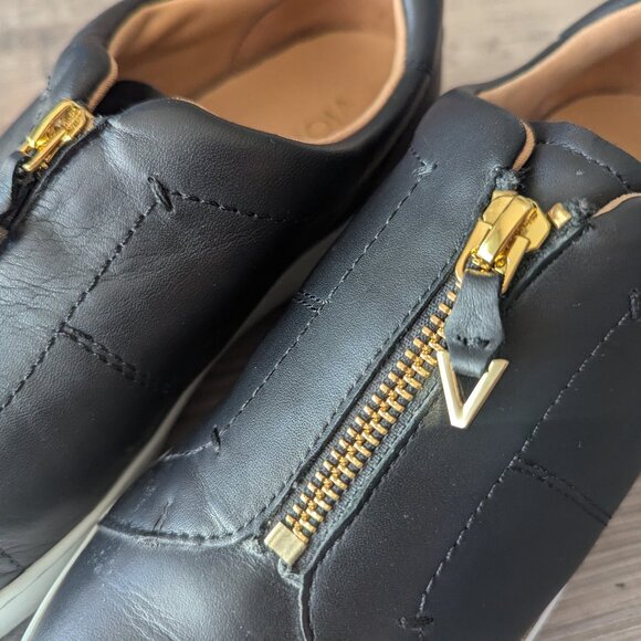 Vionic Womens Splendid Ellis Leather Orthopedic Zip Platform Sneakers Black 7.5 - Picture 10 of 11